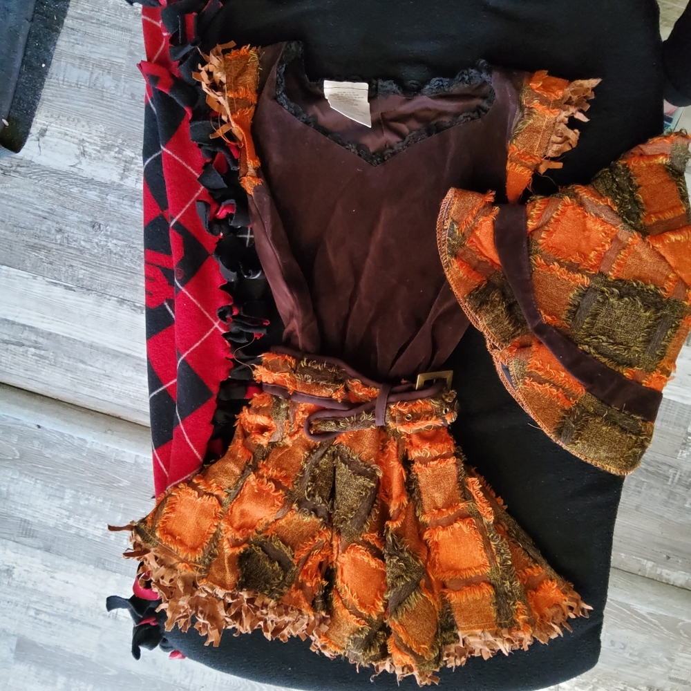 Girl's Scarecrow Dress and Hat